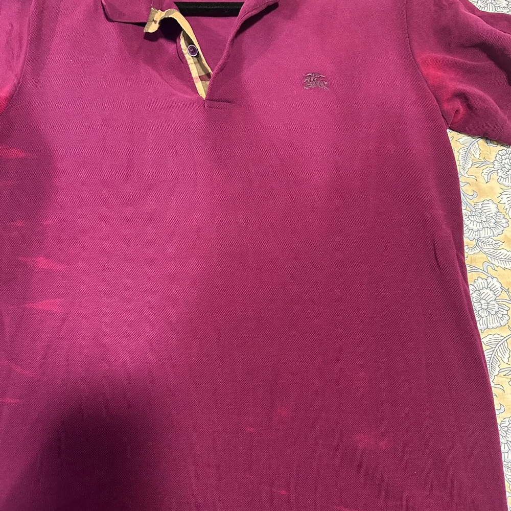 Burberry Burgundy Polo Shirt damaged
